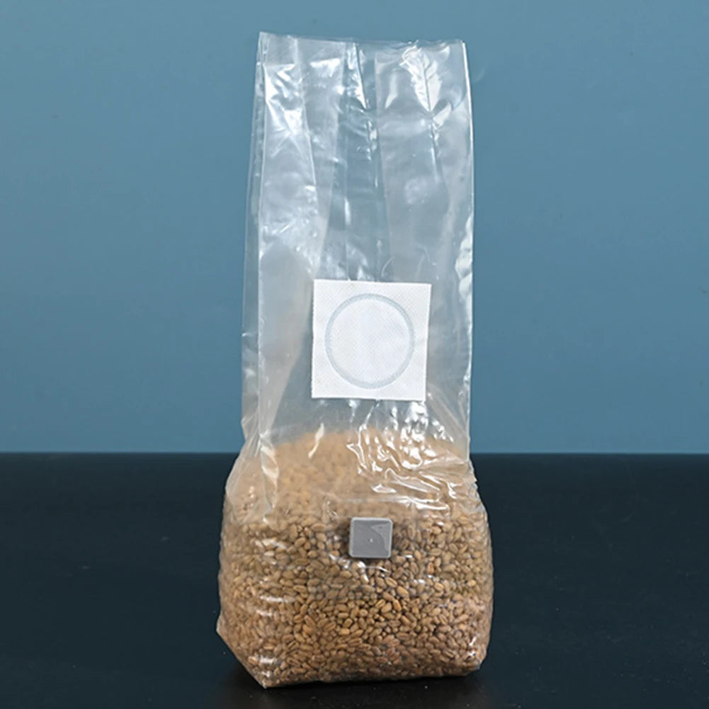 10pcs High-Yield Mushroom Cultivation Bags PP Sterilized Hydrated Grain Bag Filter Patch Substrate Mushroom Spawns Bag