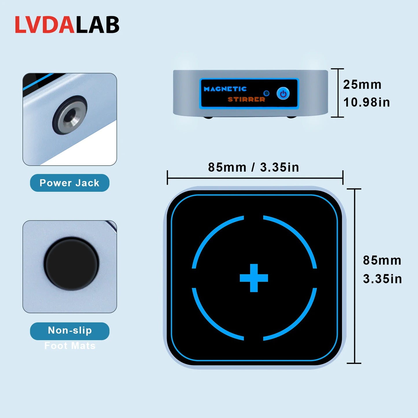 Mini Magnetic Stir Plate (3000 RPM Lab Mixer)