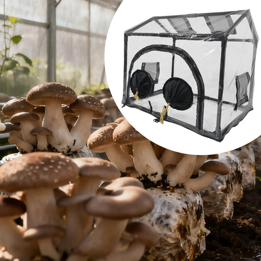 Mushroom Grow Box Portable Airtight Mini Greenhouse Container for Beginners Indoor Plant Breeding Seedling Garden Plant Grow Bag